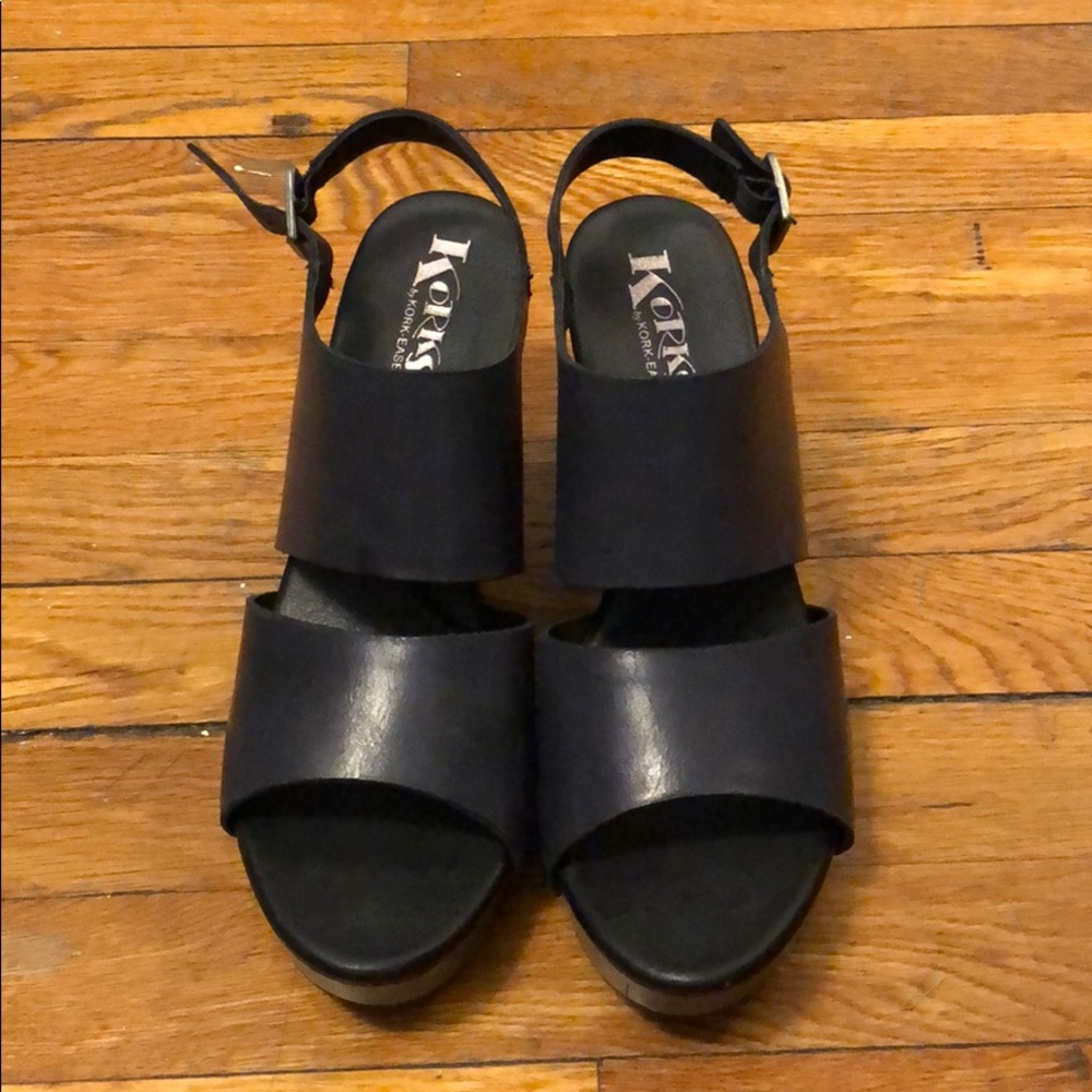 Black Kirks-Ease wedges. Size 9.5